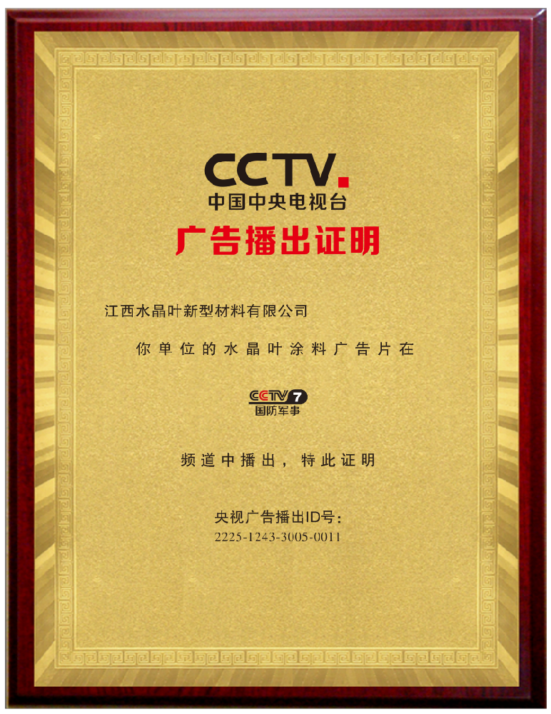 中央电视台广告播出证明